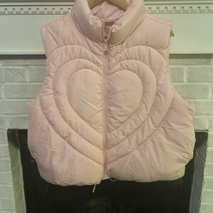 No Boundaries Light Pink Quilted Vest heart hearts Valentine’s Day XXL 20 plus